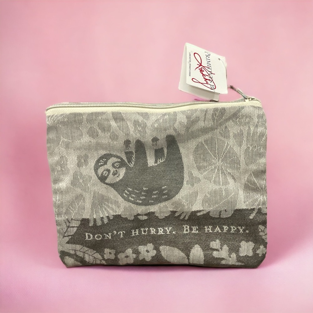 Don’t Hurry, Be Happy Sloth Cosmetic Zipper Pouch